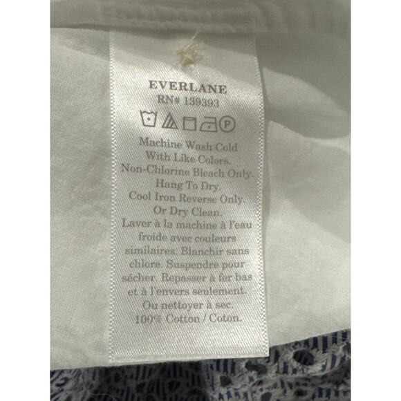 Everlane Tiered Eyelet Dress, Blue, White, Size Small - Picture 9 of 10